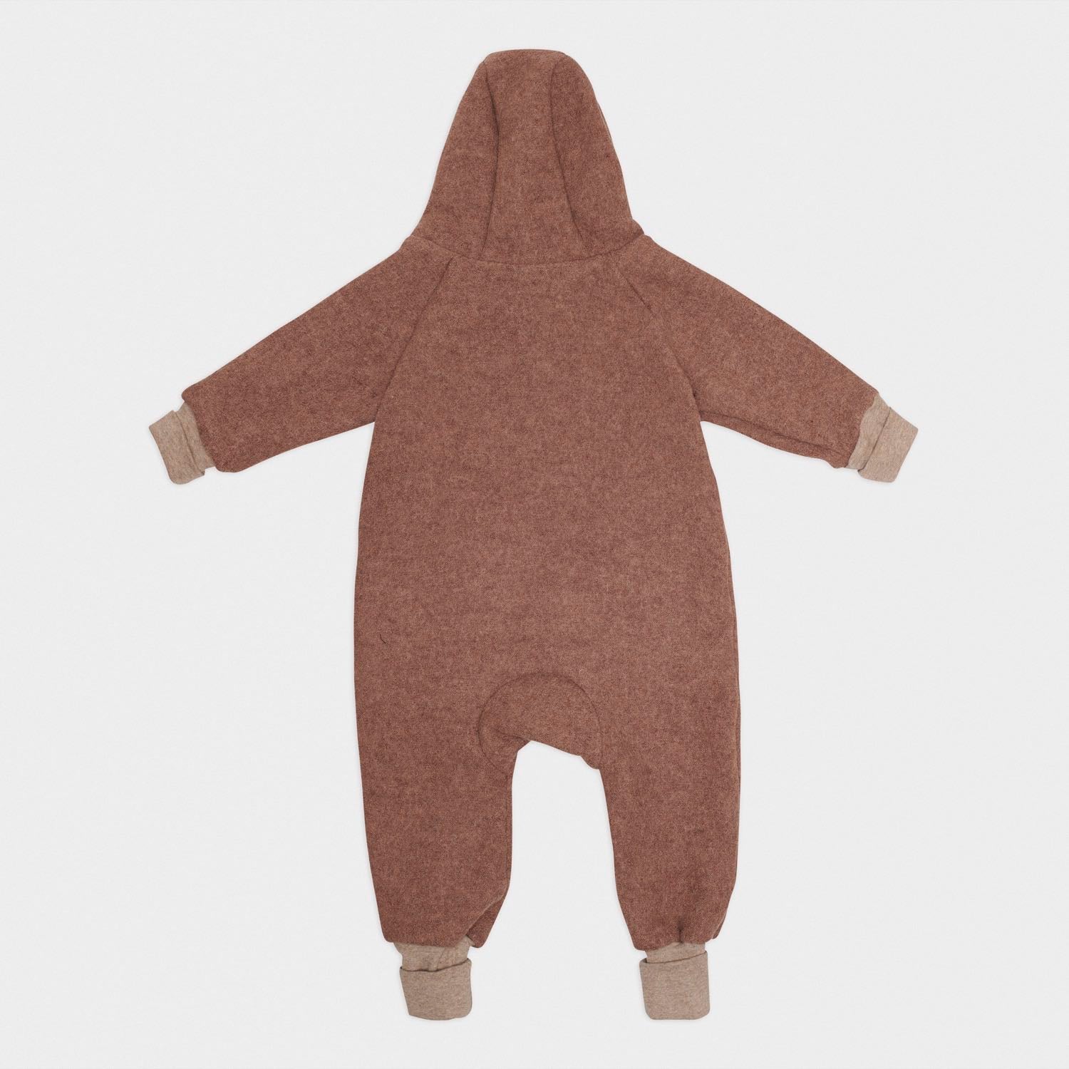 Produktfoto brauner Walkoverall- Bambeeni Walkoverall fuer Babys & Kinder aus 100% Schurwolle und Baumwollinnenfutter