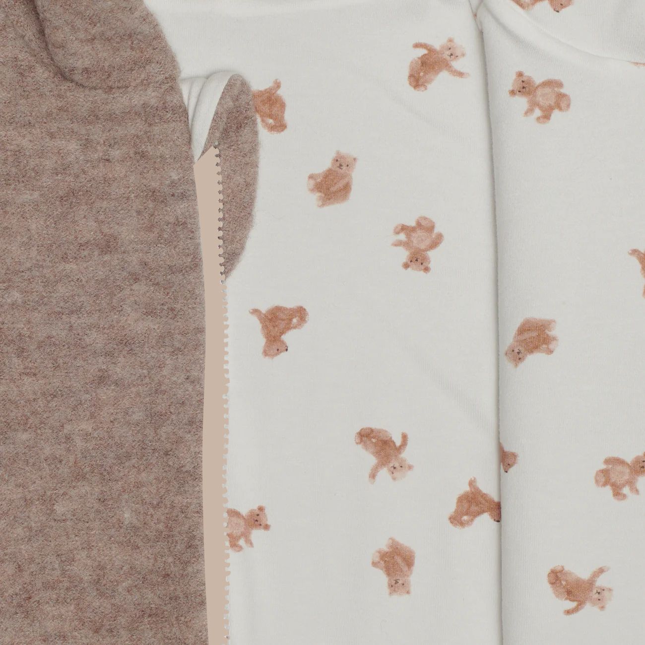 Produktfoto beiger Walkoverall- Bären- Bambeeni Walkoverall fuer Babys & Kinder aus 100% Schurwolle und Baumwollinnenfutter