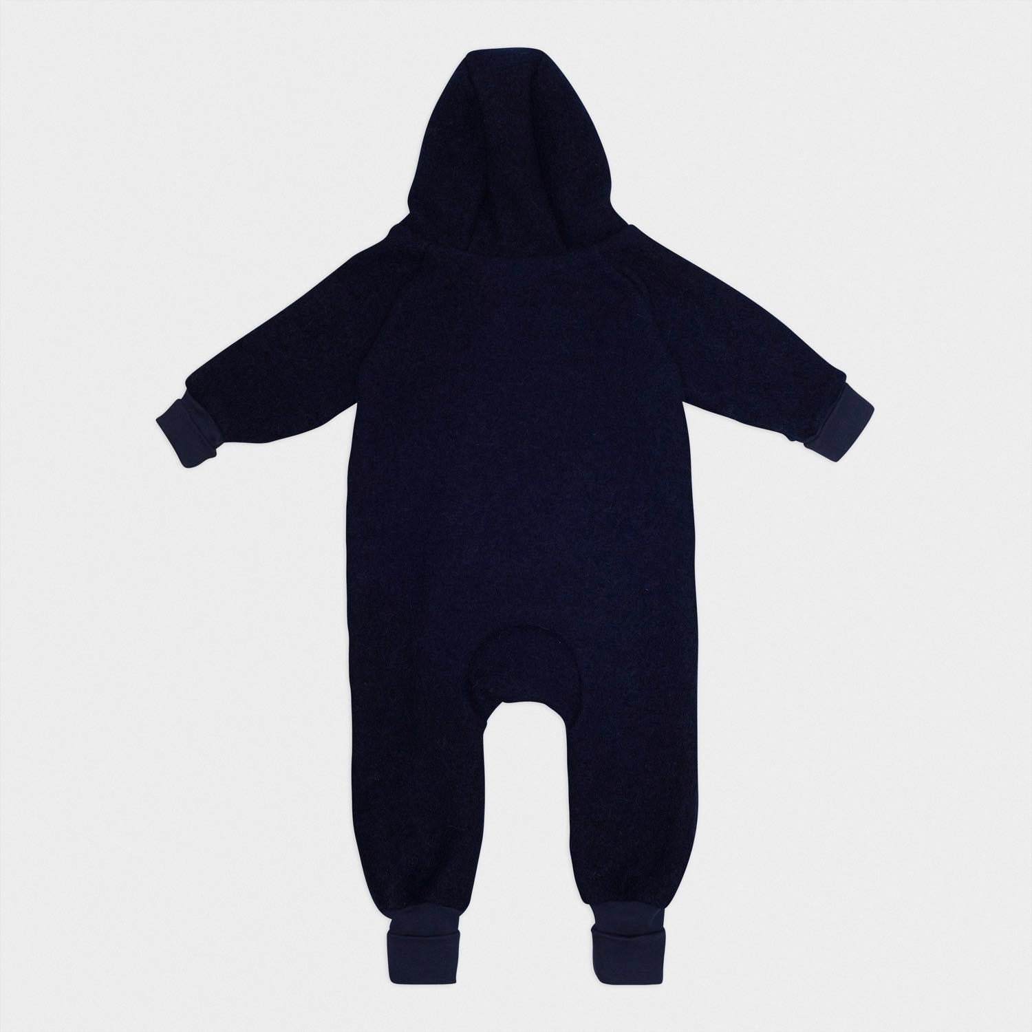 Produktfoto dunkelblauer Walkoverall- Möwen- Bambeeni Walkoverall für Babys & Kinder aus 100% Schurwolle und Baumwollinnenfutter