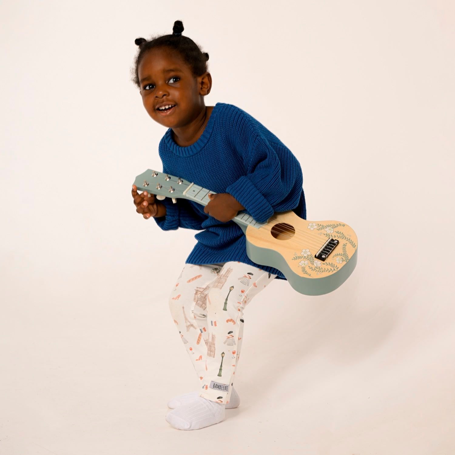 Strickset Pulli und Mütze blau