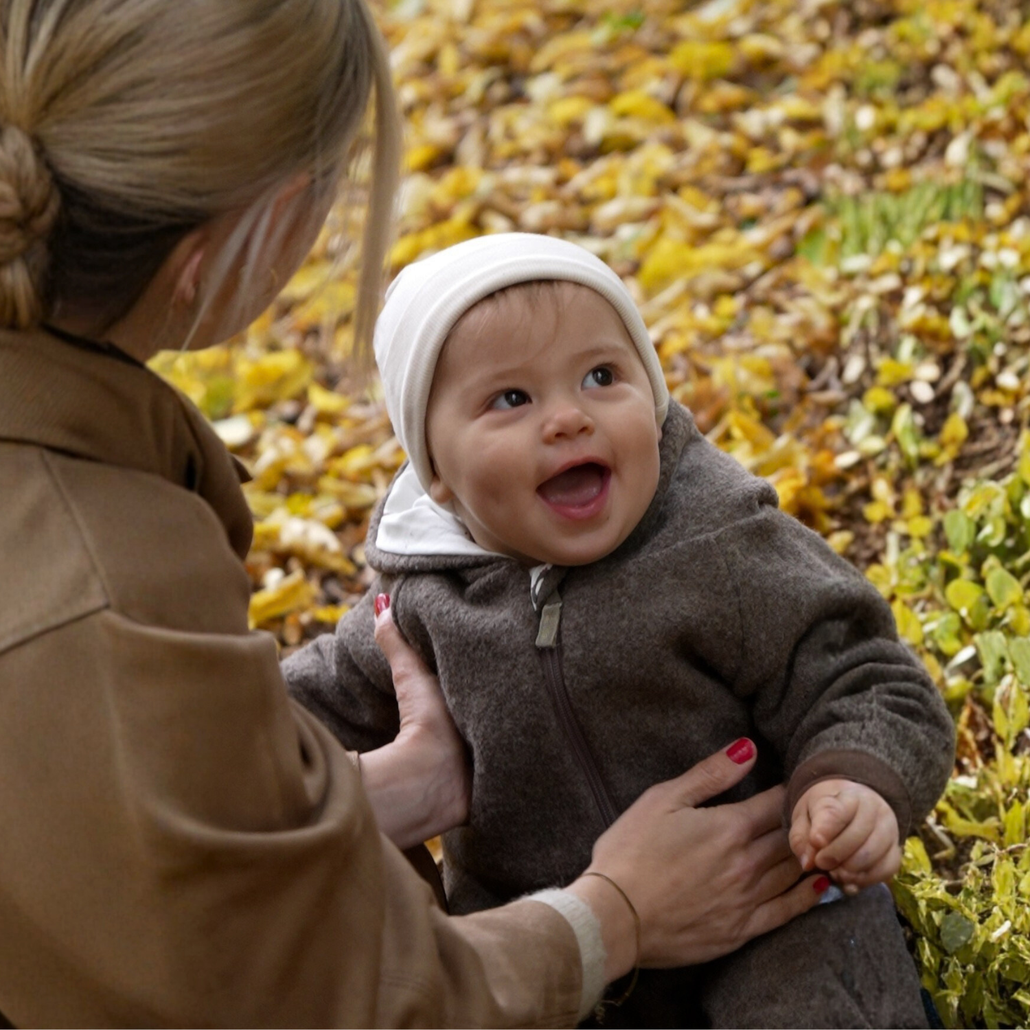 Produktfoto Kinder brauner Walkoverall- Regenbogen- Bambeeni Walkoverall fuer Babys & Kinder aus 100% Schurwolle und Baumwollinnenfutter